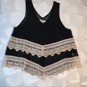 Tank top with cute fabric pattern